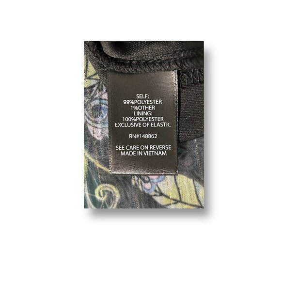 Torrid 3X Floral Black Chiffon Tiered Dress Mini Lurex Long Sleeve Boho V-Neck - Picture 9 of 10